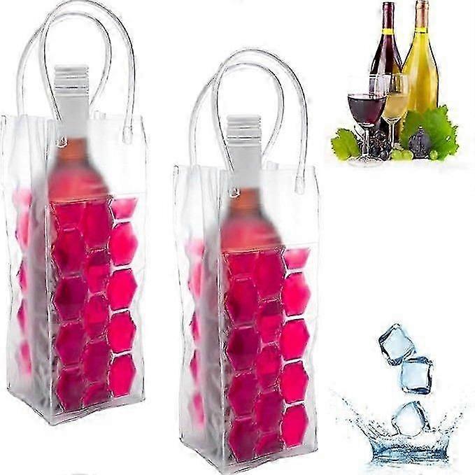 Ice Wine Bag, Wine Chiller, Wine Cooler Refrigerator, Wine Fridge, Wine Bottle Chiller Cooler for Red White Champagne or Sparkling (2pcs)