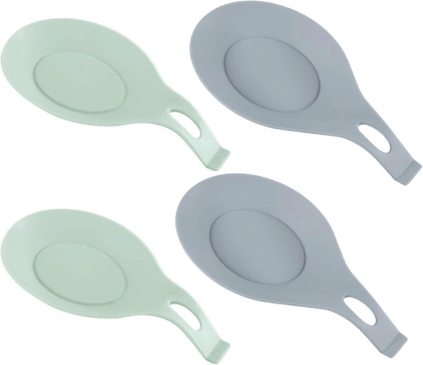 4-PACK Silicone Spoon Rest for Kitchen Counter, Kitchen Gadgets