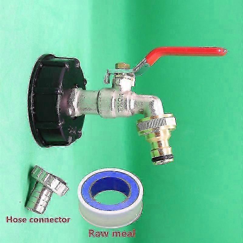 1000L IBC Tank Drain Tap with 1/2" Hose Connector, S60x6 Adapter for Liquid Flow Control