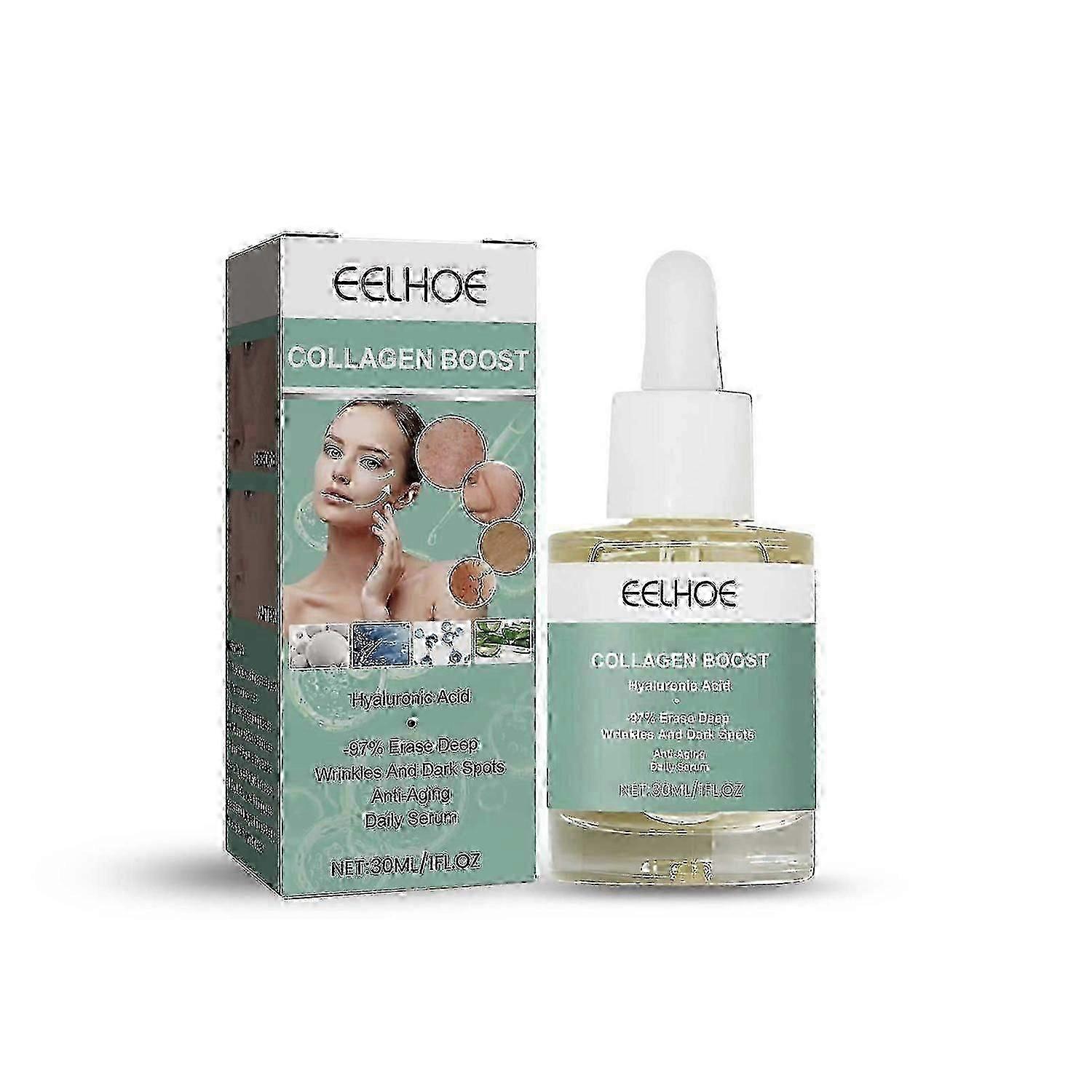 EELHOE Collagen Anti-Aging Serum, Hydrates Reduces Fine Lines And Firming Skin Care Essence