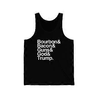 Bourbon Bacon God Guns And Trump Unisex Tank Top