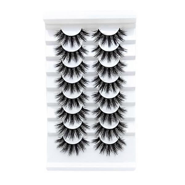 8 pairs of false eyelashes Enlarge eyes Soft dense long 3D three-dimensional curly false eyelashes