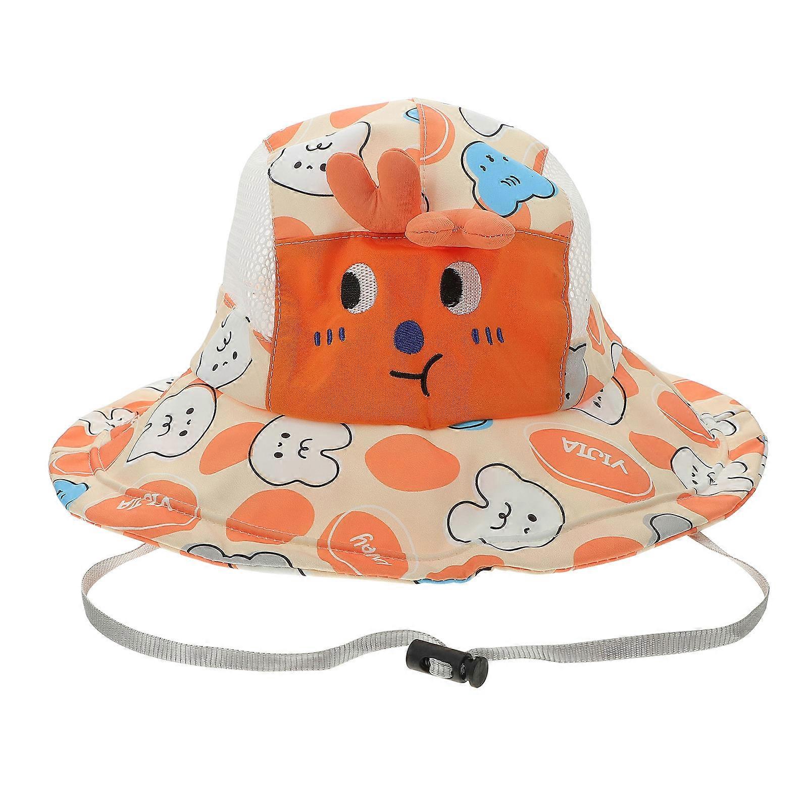 Fishing Sun Hat Kids Cartoon Wide Brim Hat For Outdoor Activities With Adjustable String 1Pack