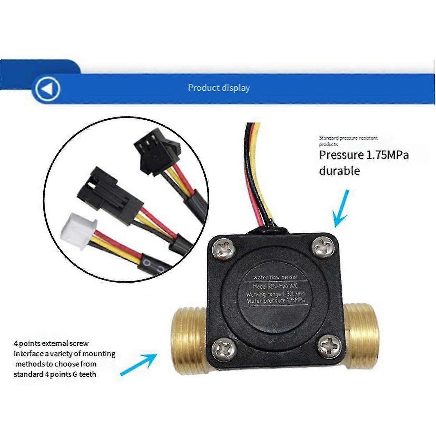 4 External Thread Interfaces Water Flow Sensor for Hall Flowmeter