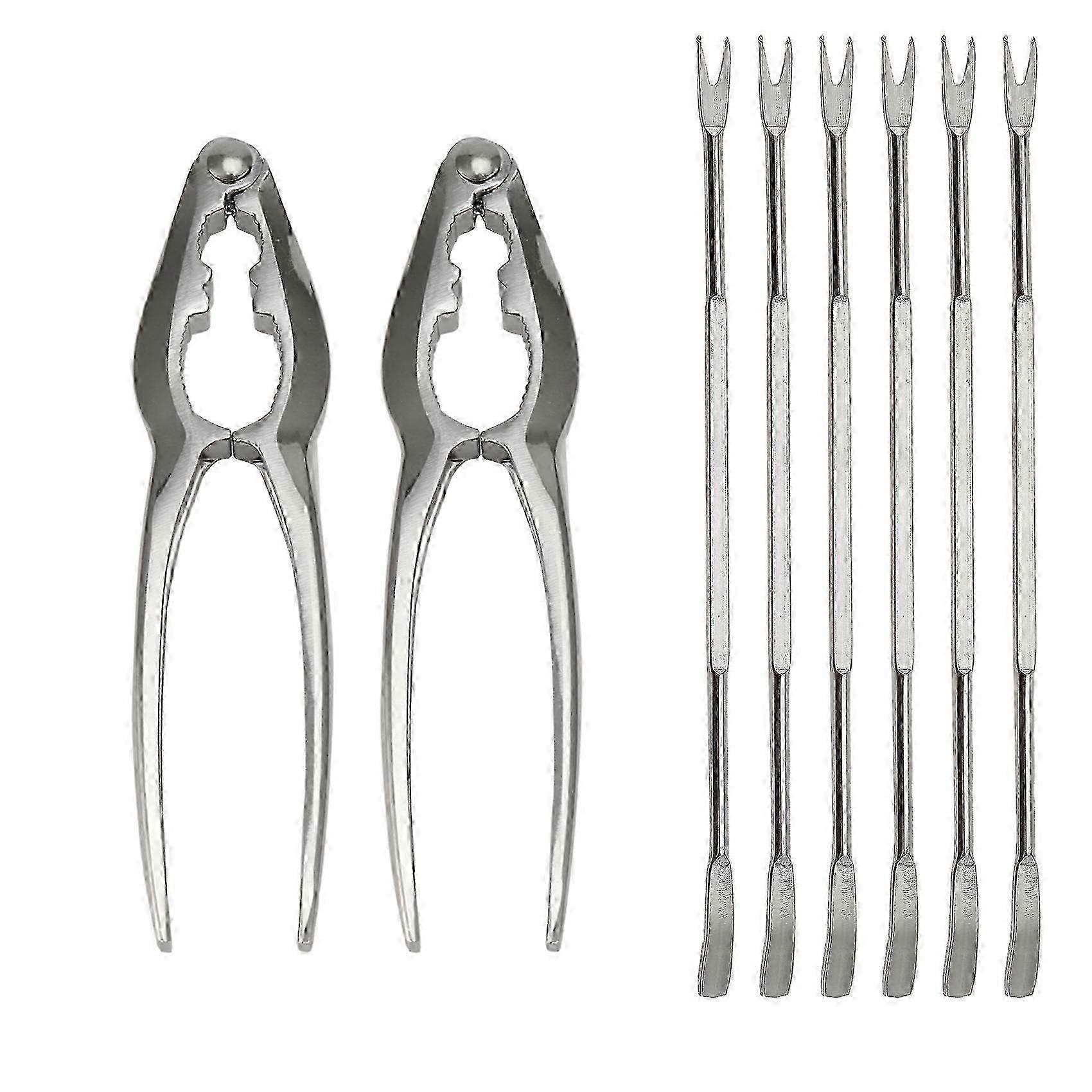 suitable for 8 Piece Seafood Tool Kit, Stainless Steel Crab Leg Cracker and Forks Nut Cracker Set Shellfish Sheller-jc