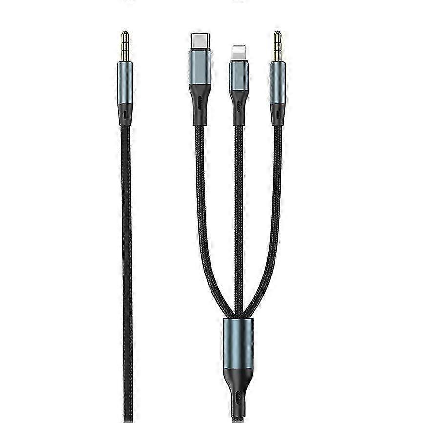 Three-in-one Aux Audio Cable, Type-C Apple 3.5mm Audio Multi-function Car Audio Cable