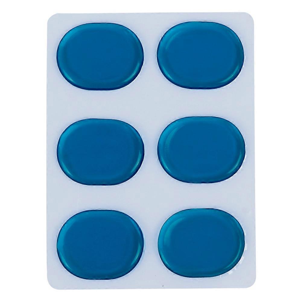 Kit de 6 silencieux de batterie en gel de silice transparent, pâte de tampon de silencieux de caisse claire (bleu)