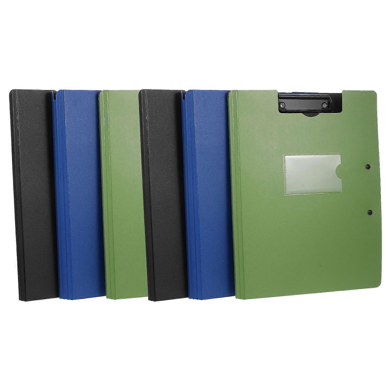 Clipboards File Folder Foldable with Double Metal Clips 6Pcs for Office Work