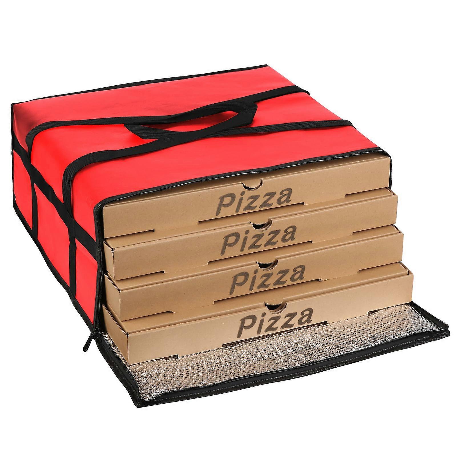 20x20x8 RED Pizza Carrier Insulated Delivery Bag, Large Food Bag For And Professional Use