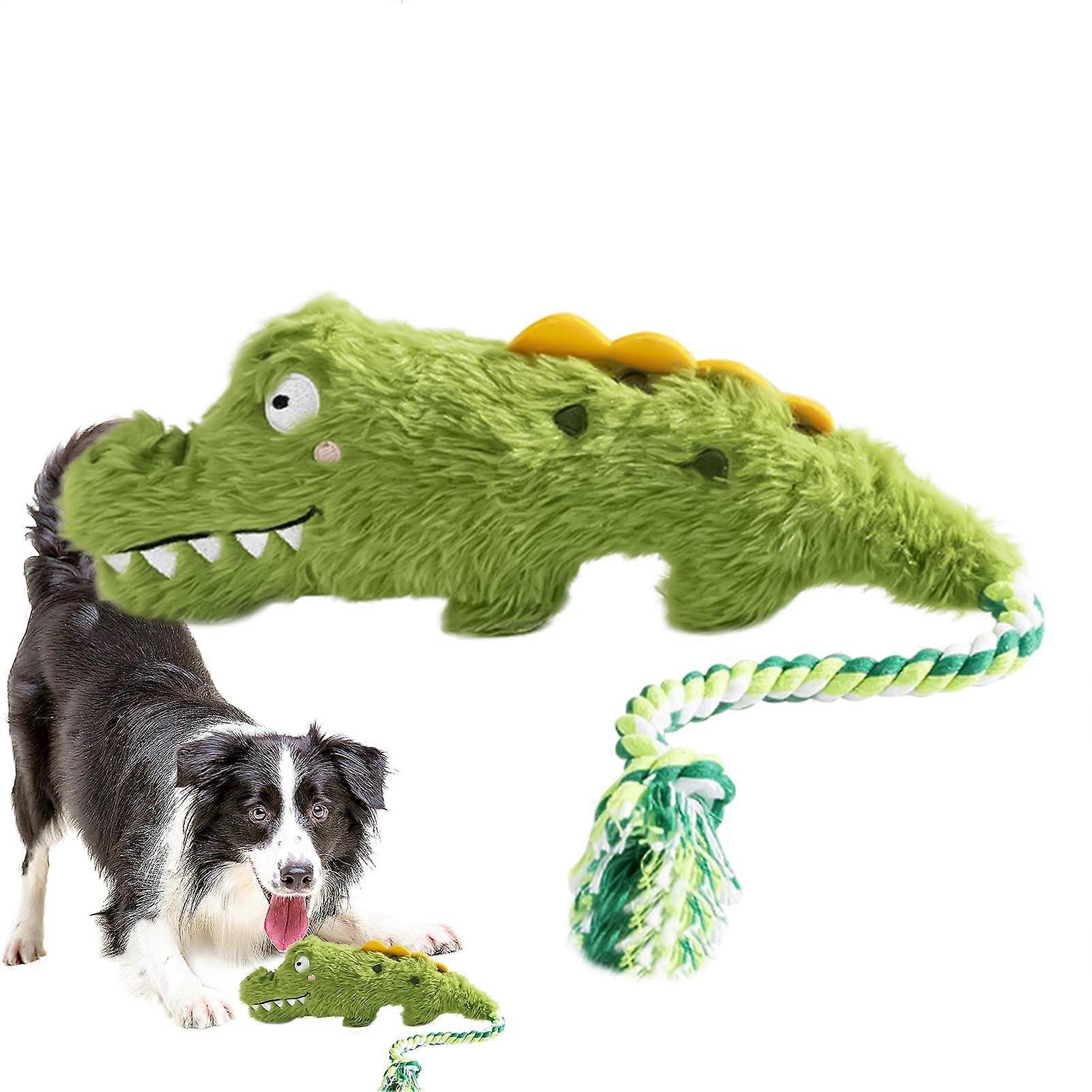 Plush Toys for Dogs Squeaky Crocodile Shaped Dog  Toy Soft Plush Material Crocodile Design Chewers Teething Outdoor