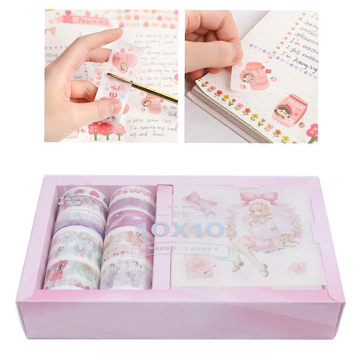 Schedule Book Stickers Creative Paper Tapes for Decor 10 Roll Set
