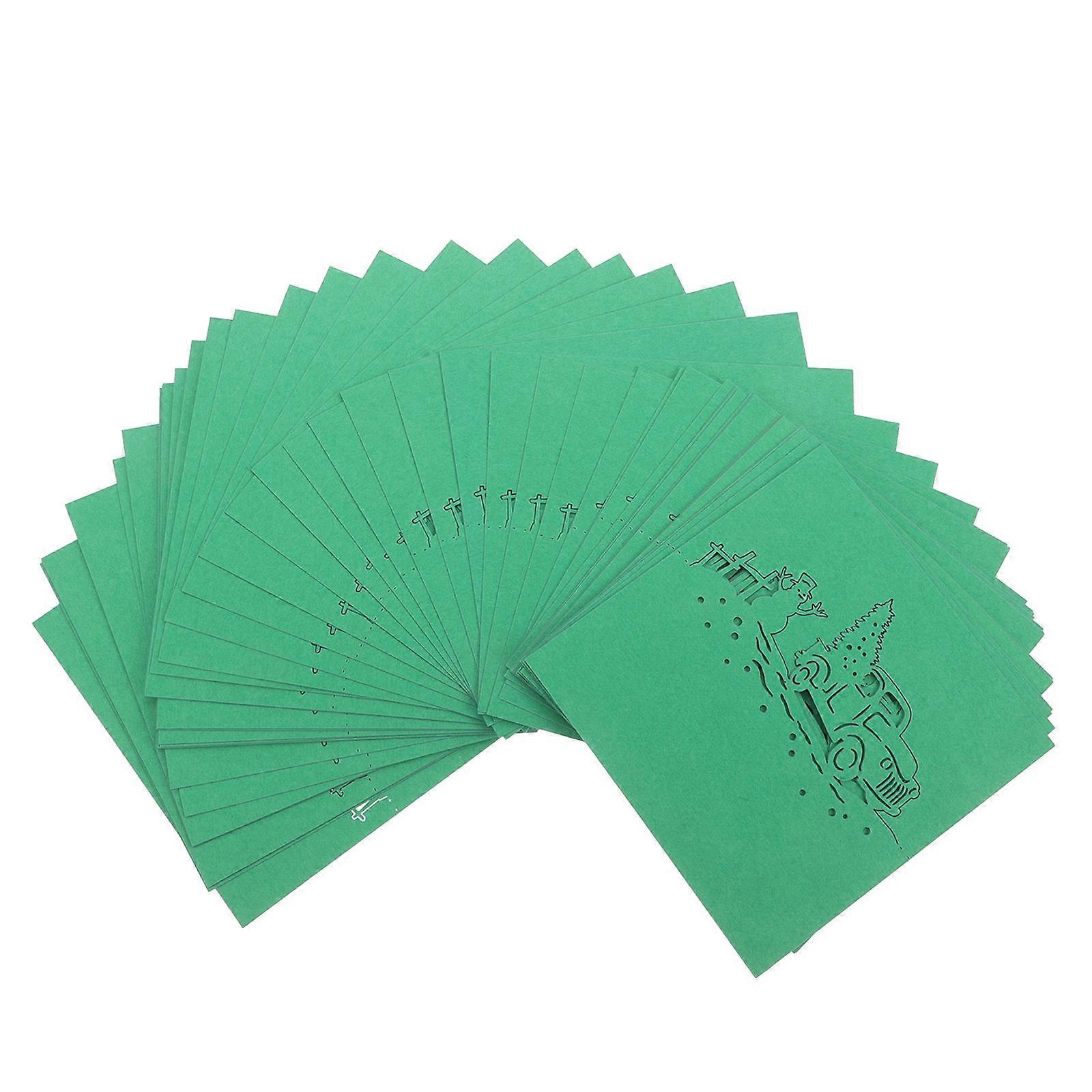 200Pcs Holiday Party Table Place Cards For Christmas Guests 10X10CM Green Tent Labels