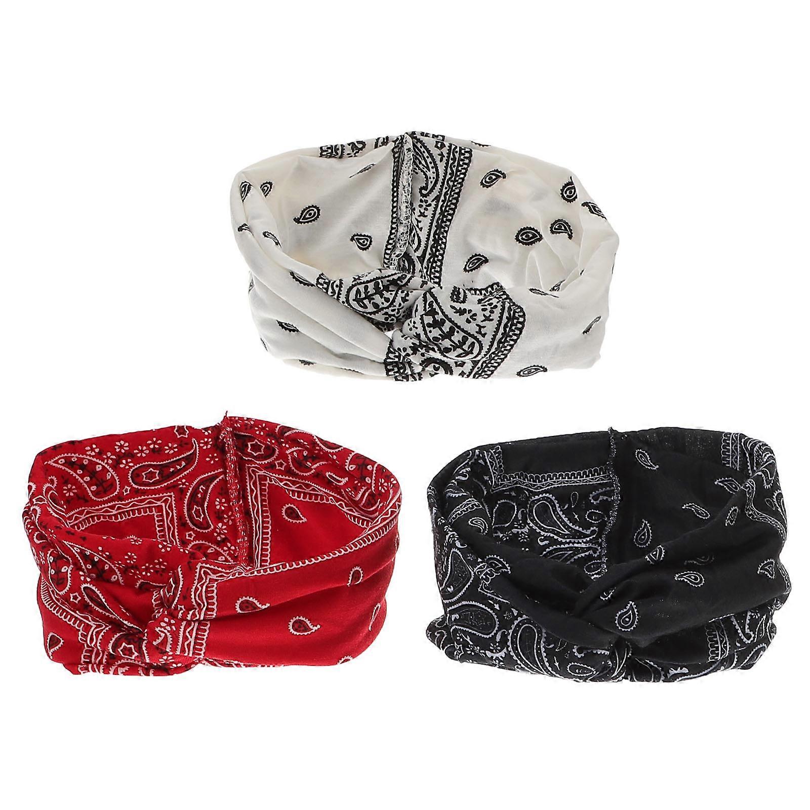 Bohemia Wide Twisted Headband Elastic Hair Holding For Yoga Running 3Pcs