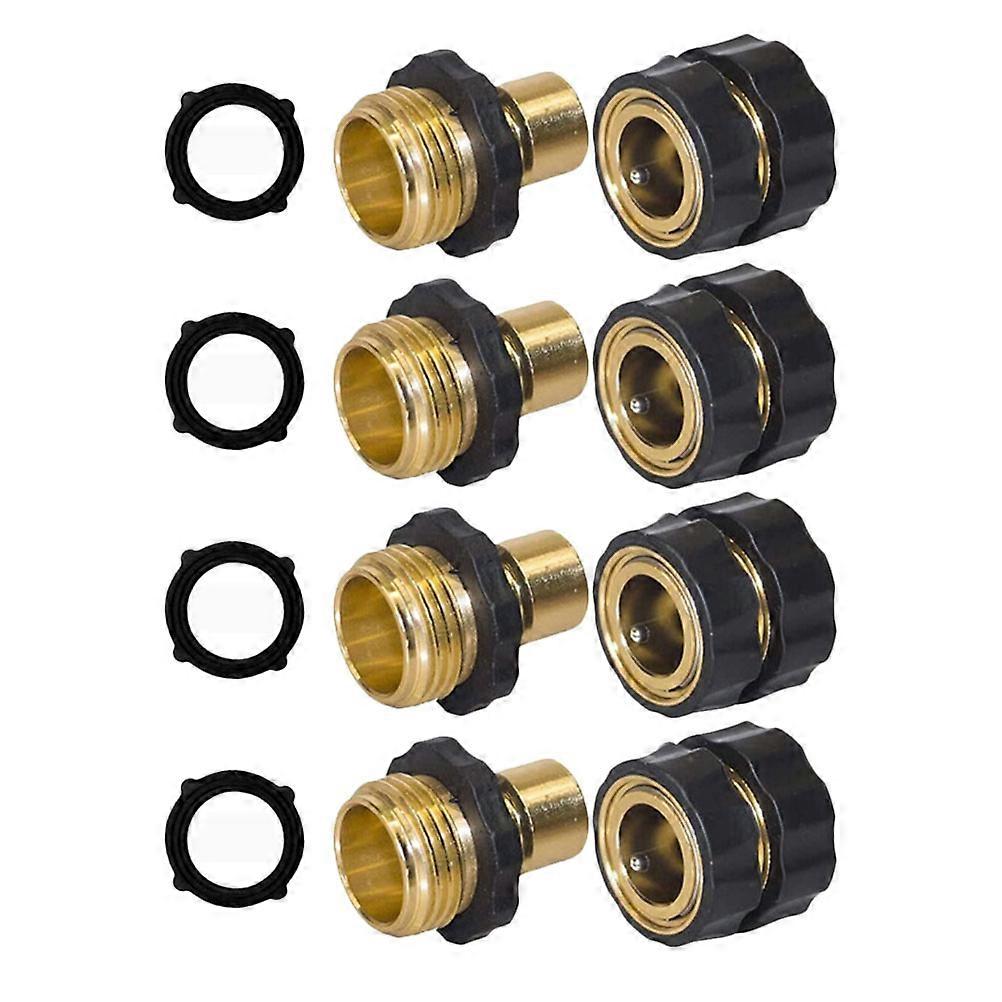 Hose Brass Connector Garden Hose Quick Connector for Water 8Sets