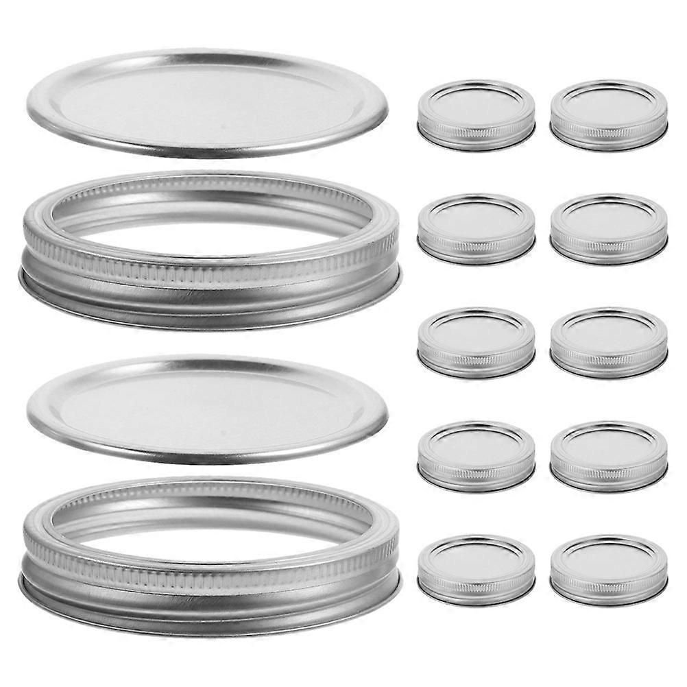 Silver Metal Jar Lids Replacement for Canning Regular Mouth 48Pcs