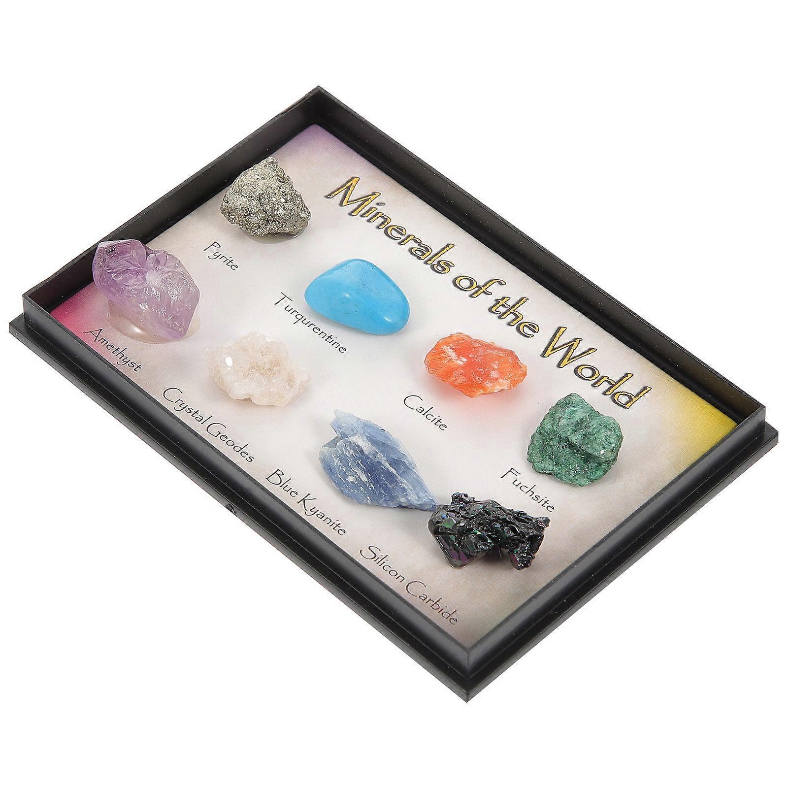 Natural Stone Mineral Samples Ornaments for Decoration 4Sets