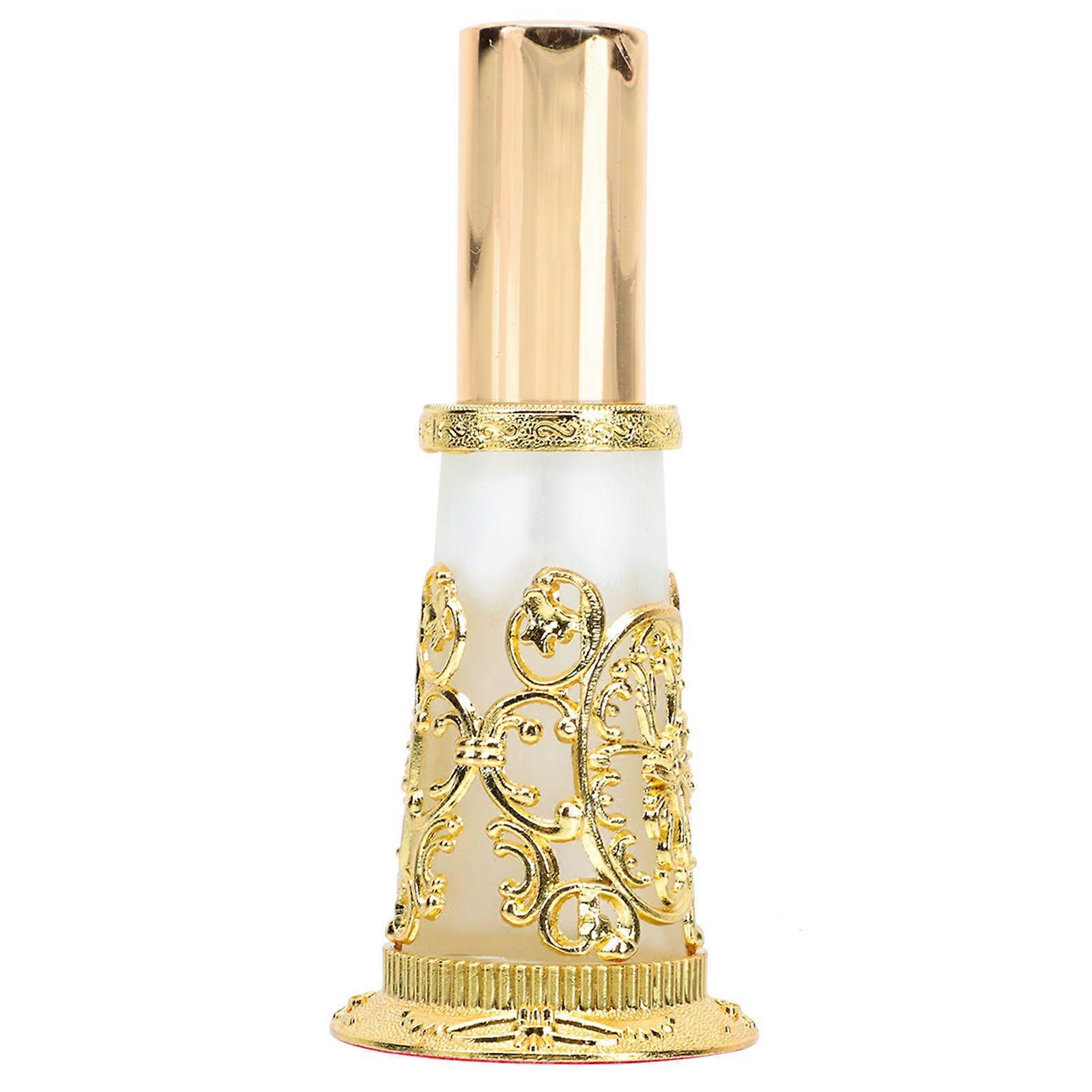 Middle Eastern Golden Lotus Perfume Storage Bottle for Decor 2Pcs Set