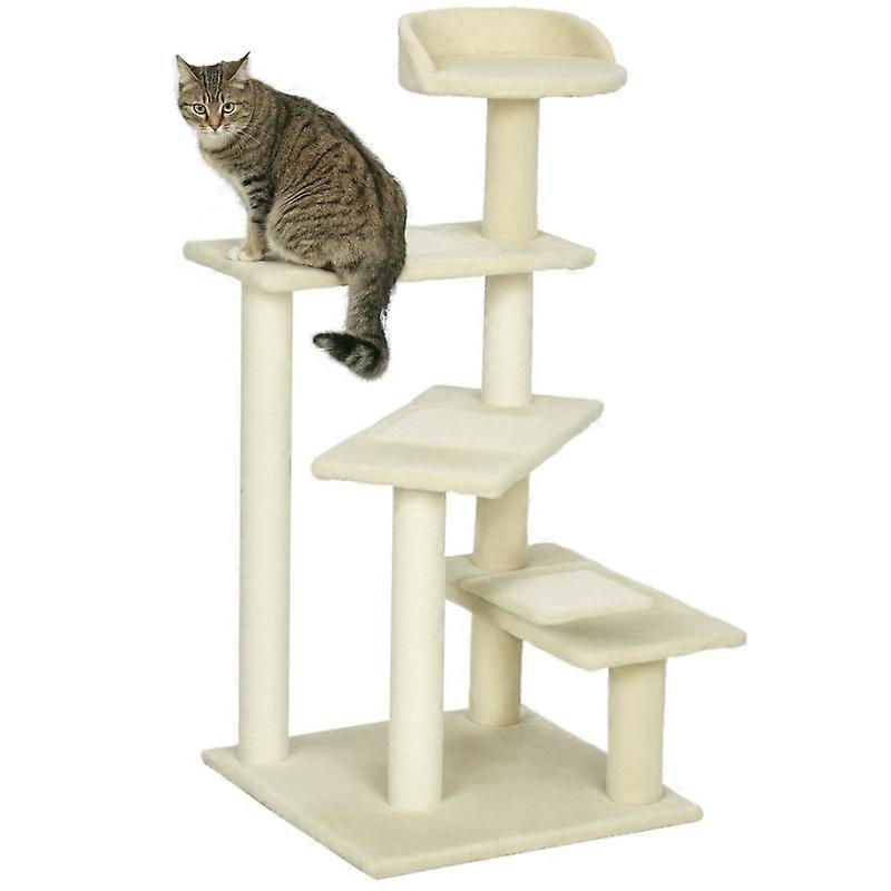 100 cm Cat Tree Sisal Posts Large Platform Multi-Level Beige
