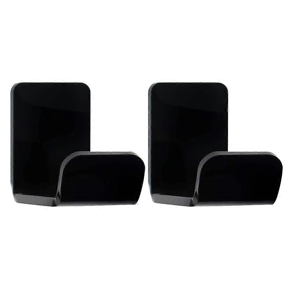 Wall Headset Holder Stand for Earphone Organization 4Pcs Black Acrylic
