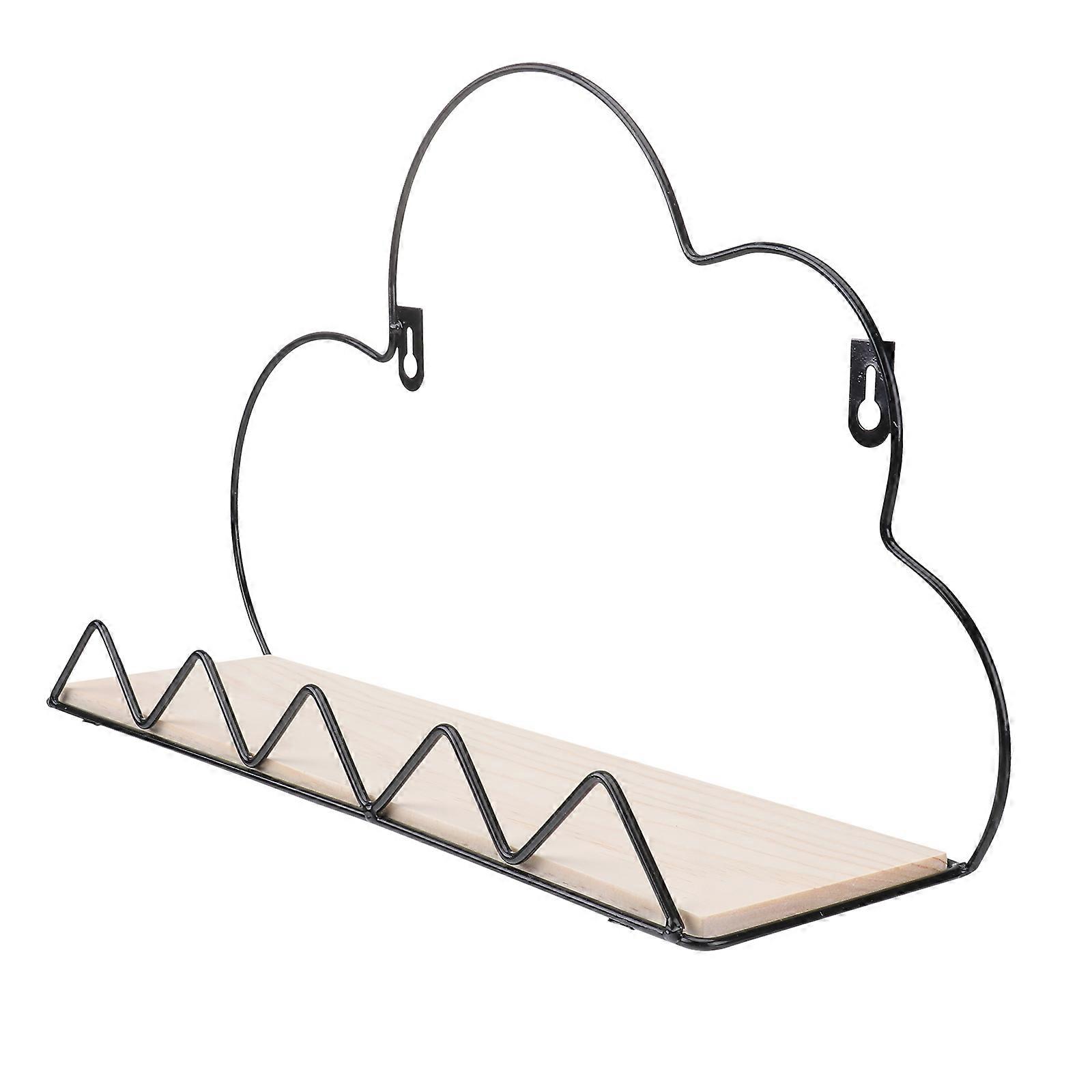 Iron Art Hanging Storage Racks for Storage Use with Half Circle Wall Mount Beige