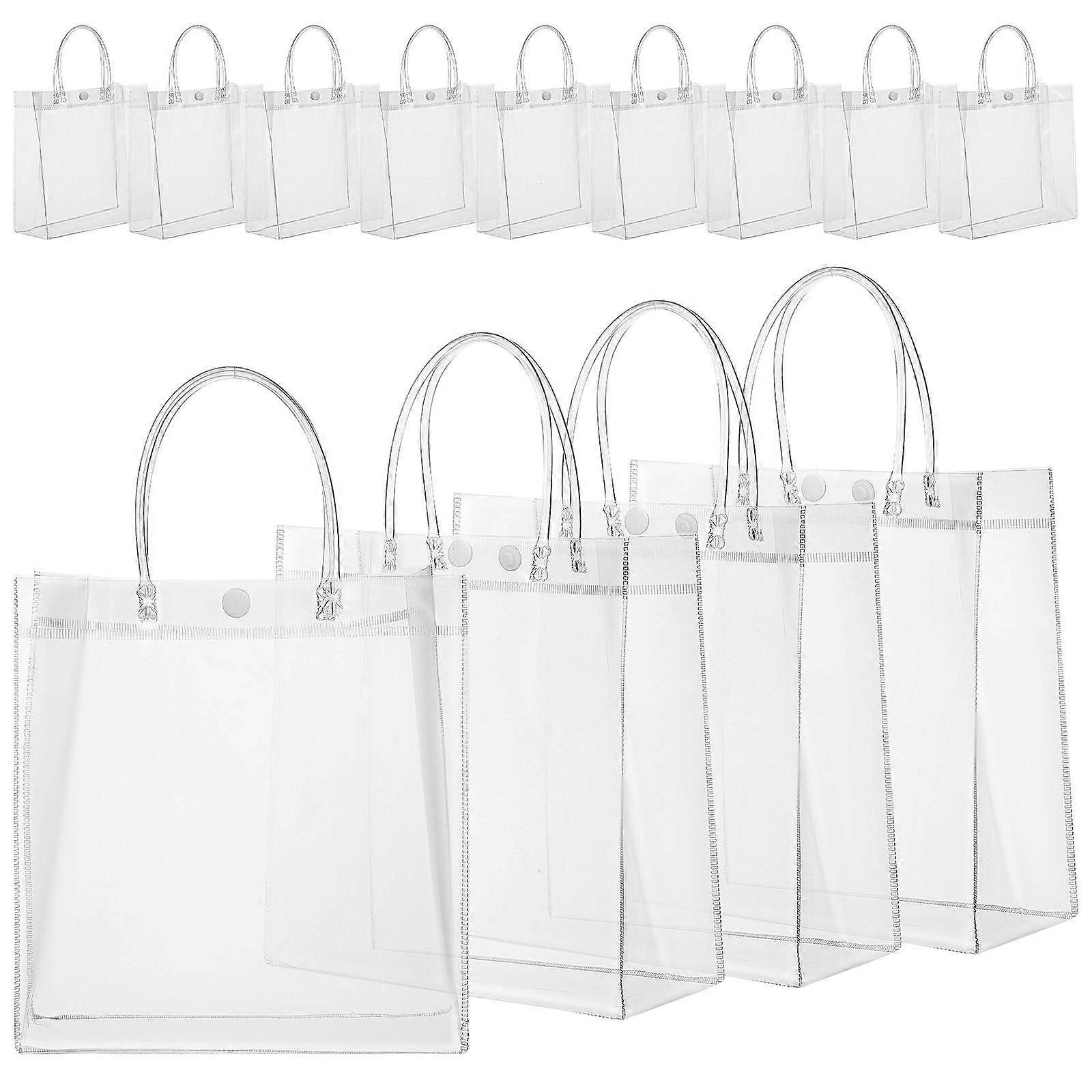 Transparent Clear Bags with Handles for Gift Packaging 40Pcs