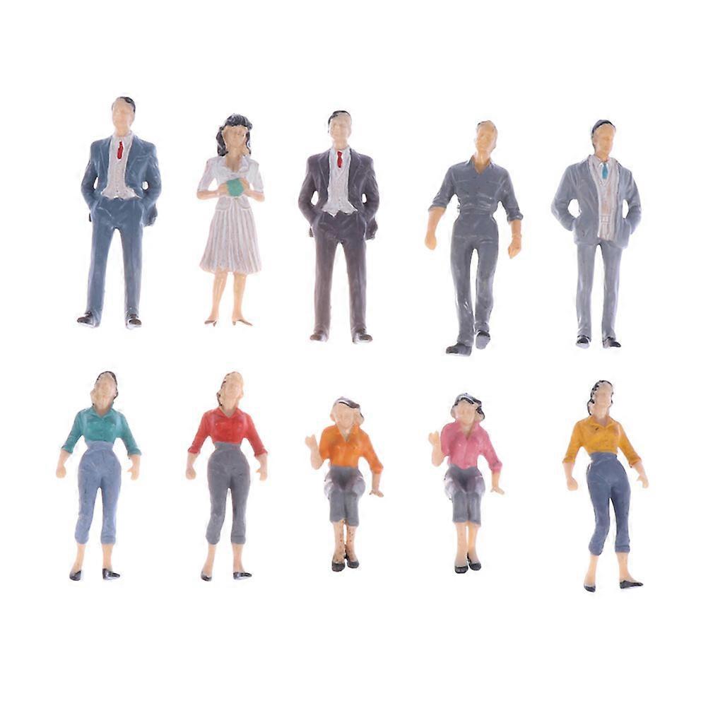 Assorted Painted People Figures Plastic Scale Decoration 15Pcs Pack