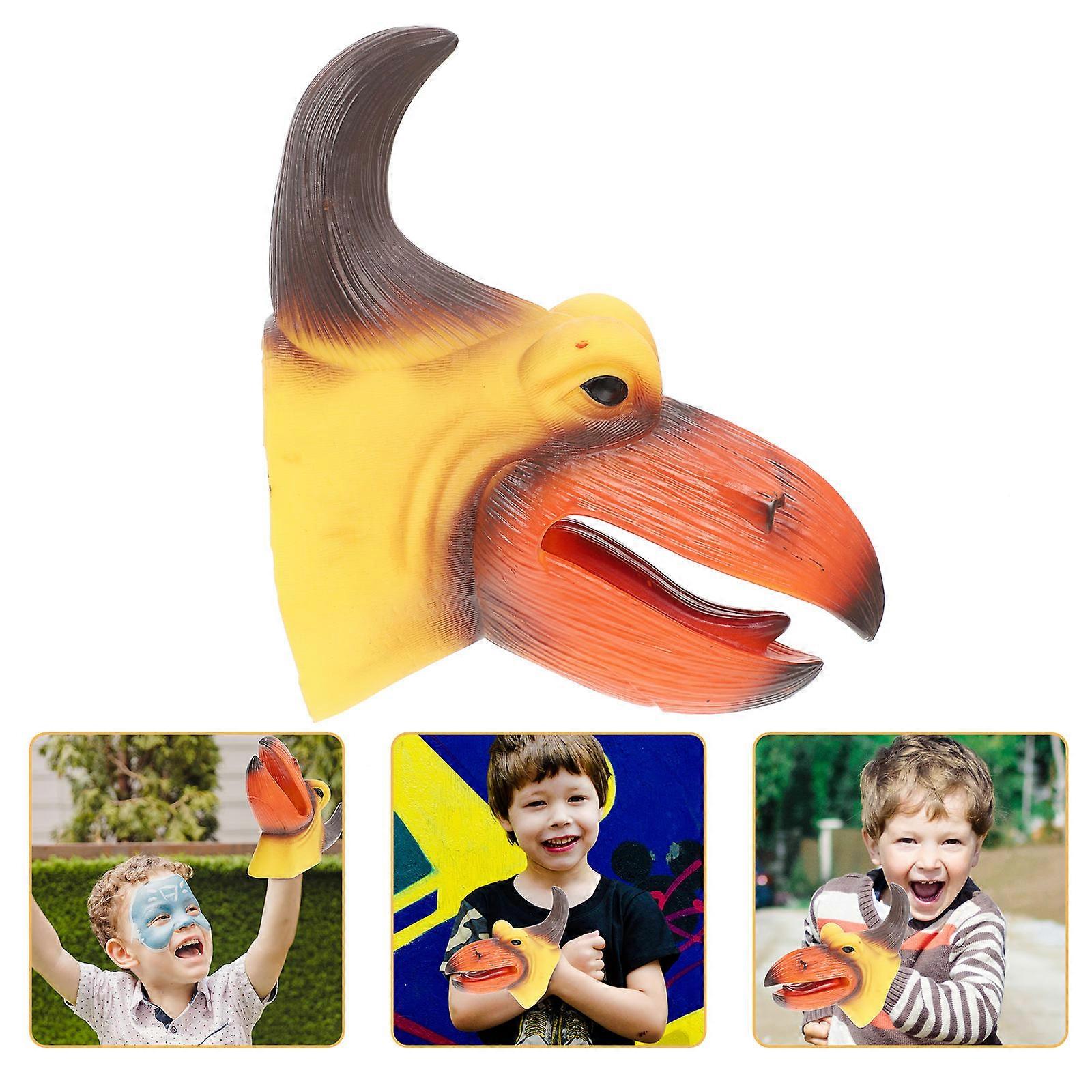 Funny Hand Puppet Toy Set Of 2 For Kids Communication Skills Training 7.5X6.3X4.3In Engaging Indoor Play Dinosaur Design