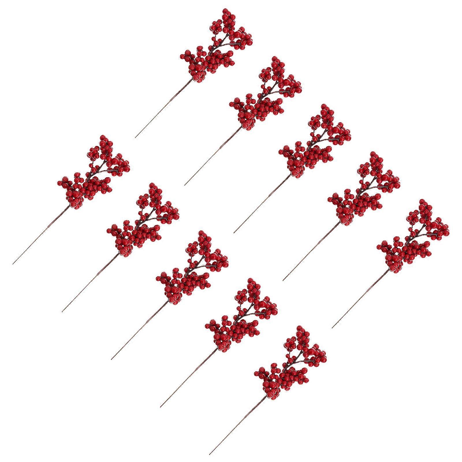 Bouquet Decor Simulation Berries Branch for Decoration 50Pcs Red Artificial Berries