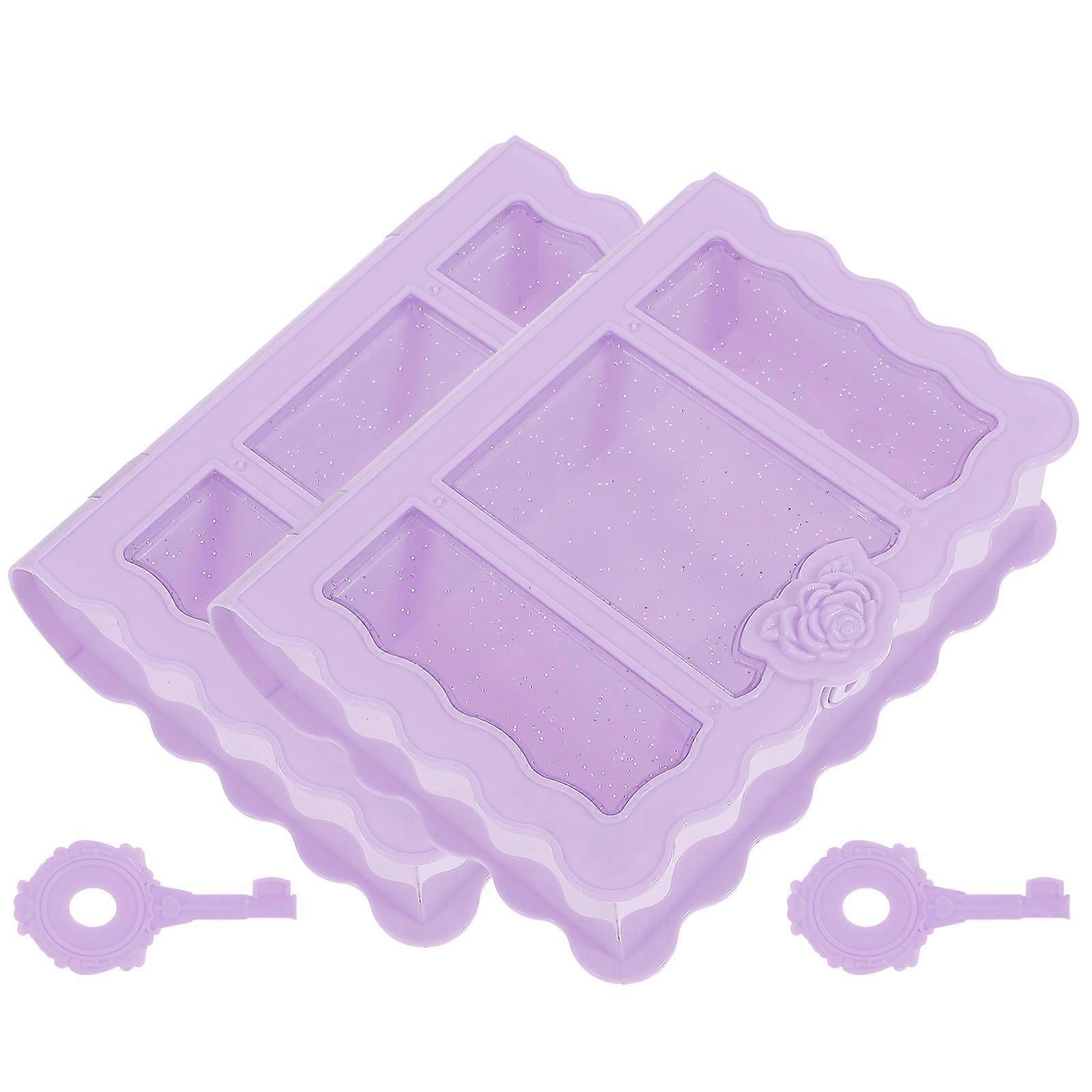 Candy Wrapping Box Decorative 8Pcs Purple Keepsake Storage Holder