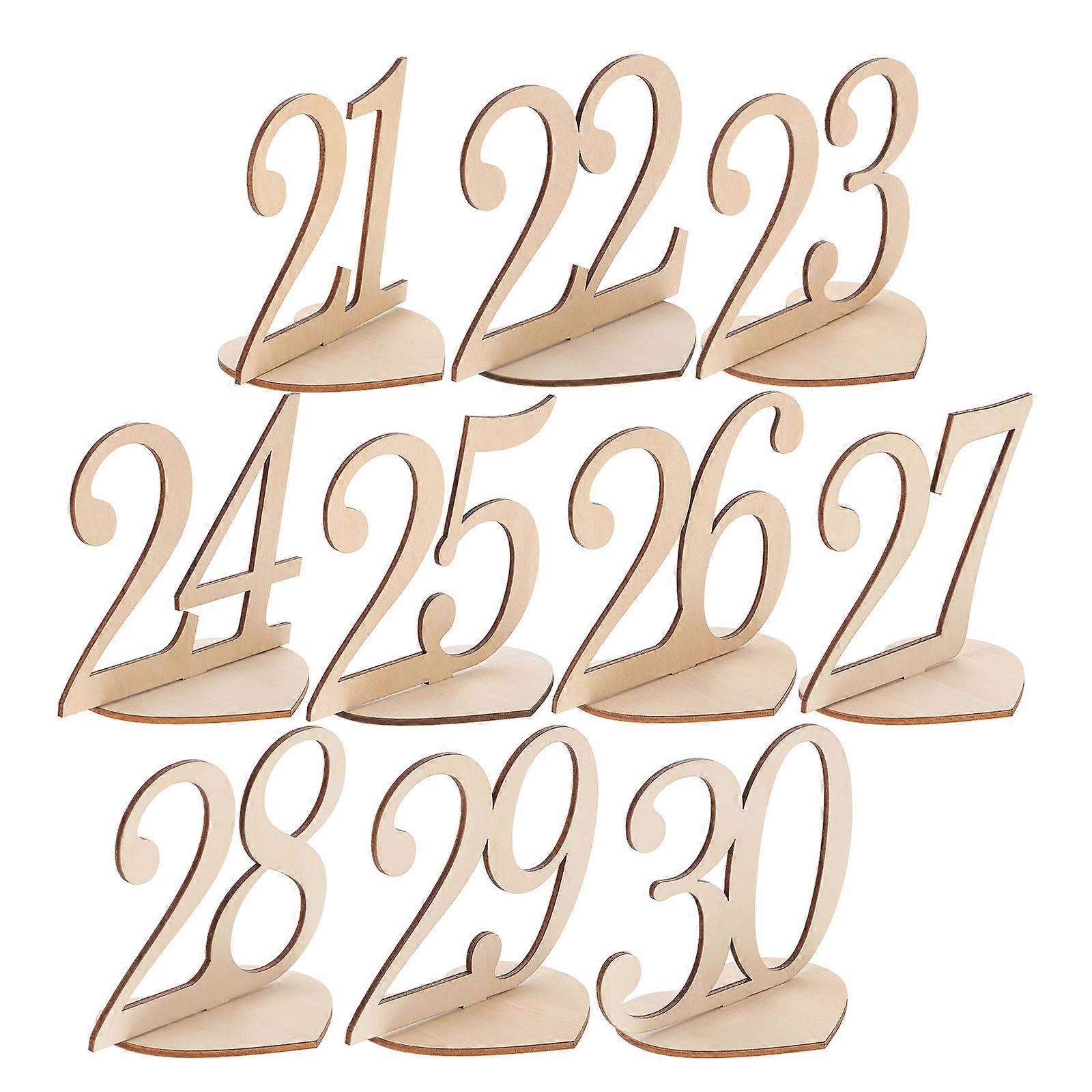 Wooden Table Numbers Wedding Table Numbers for Reception 30Pcs Set