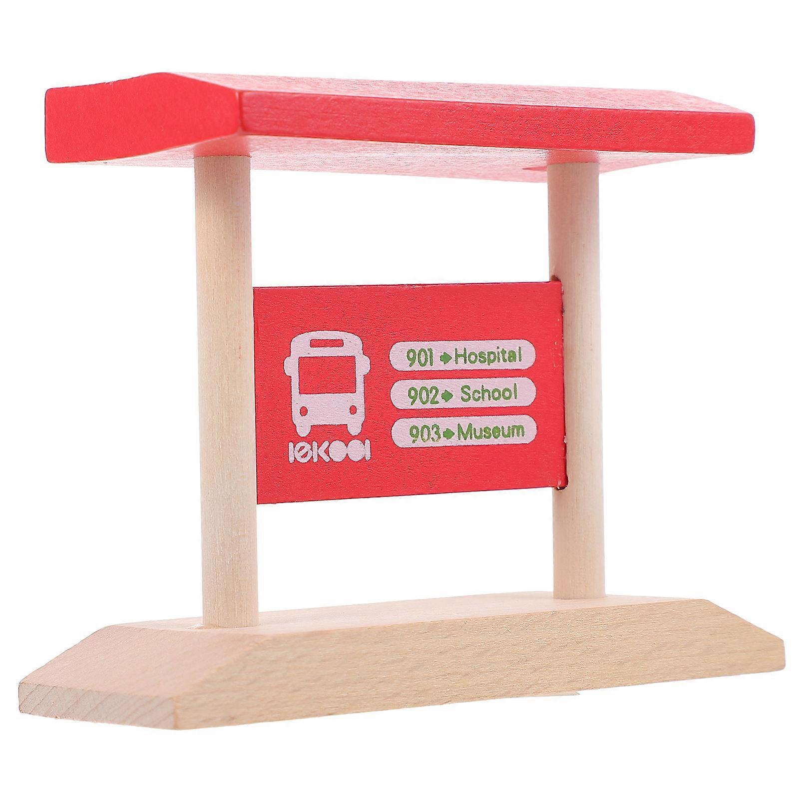 Rectangular Wooden Railway Scene Accessory For Train Toy Backyard Train Station Platform 3Pcs