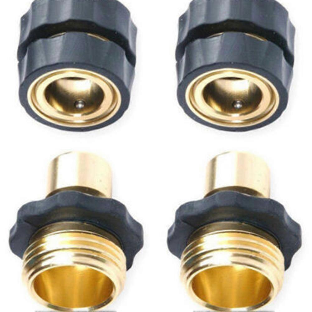 Garden Hose Quick Connector Brass Hose Tap Adapter for 4Pairs Set