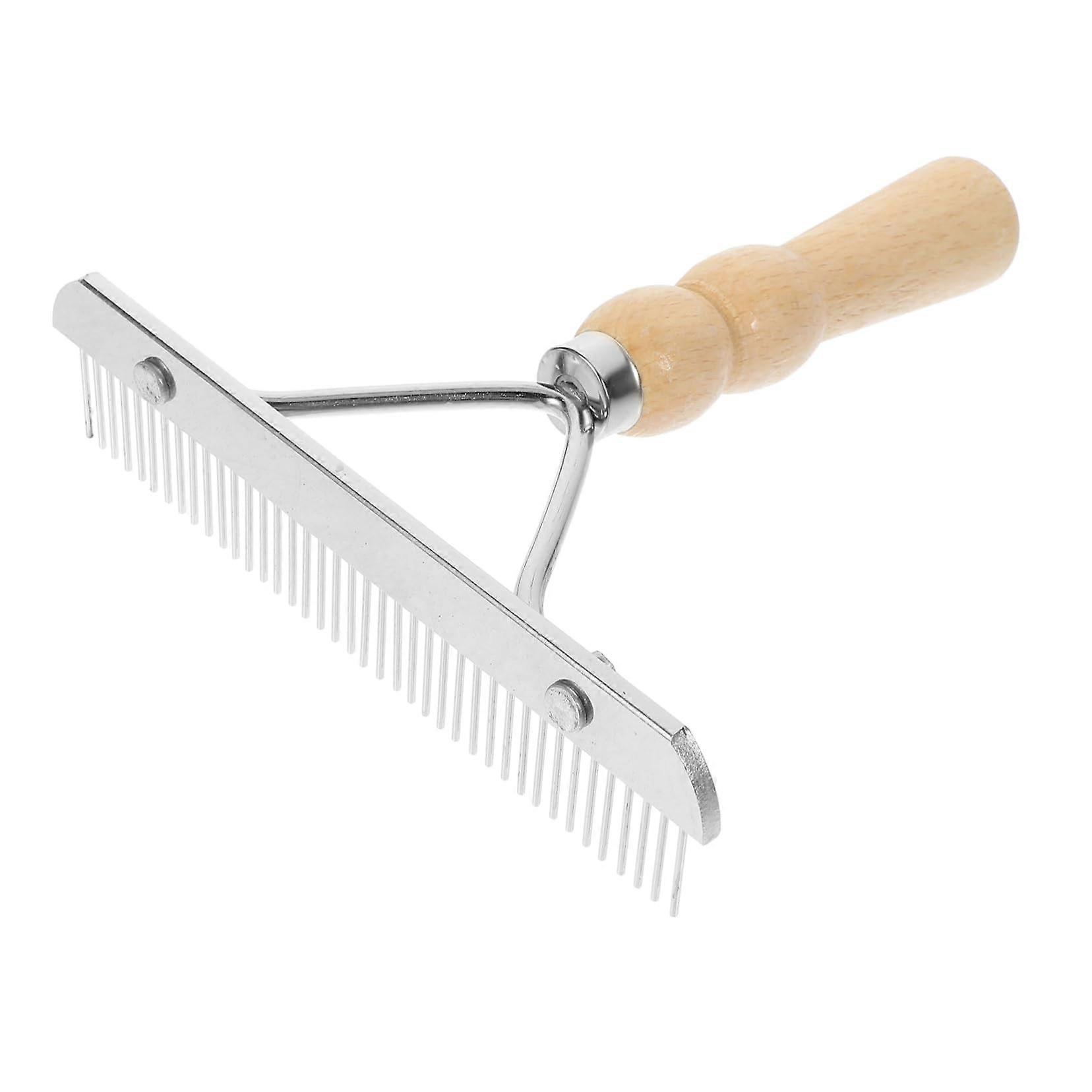 Horse Cleaning Comb Wooden Handle NonSlip Design Horse Grooming Tool For Horses