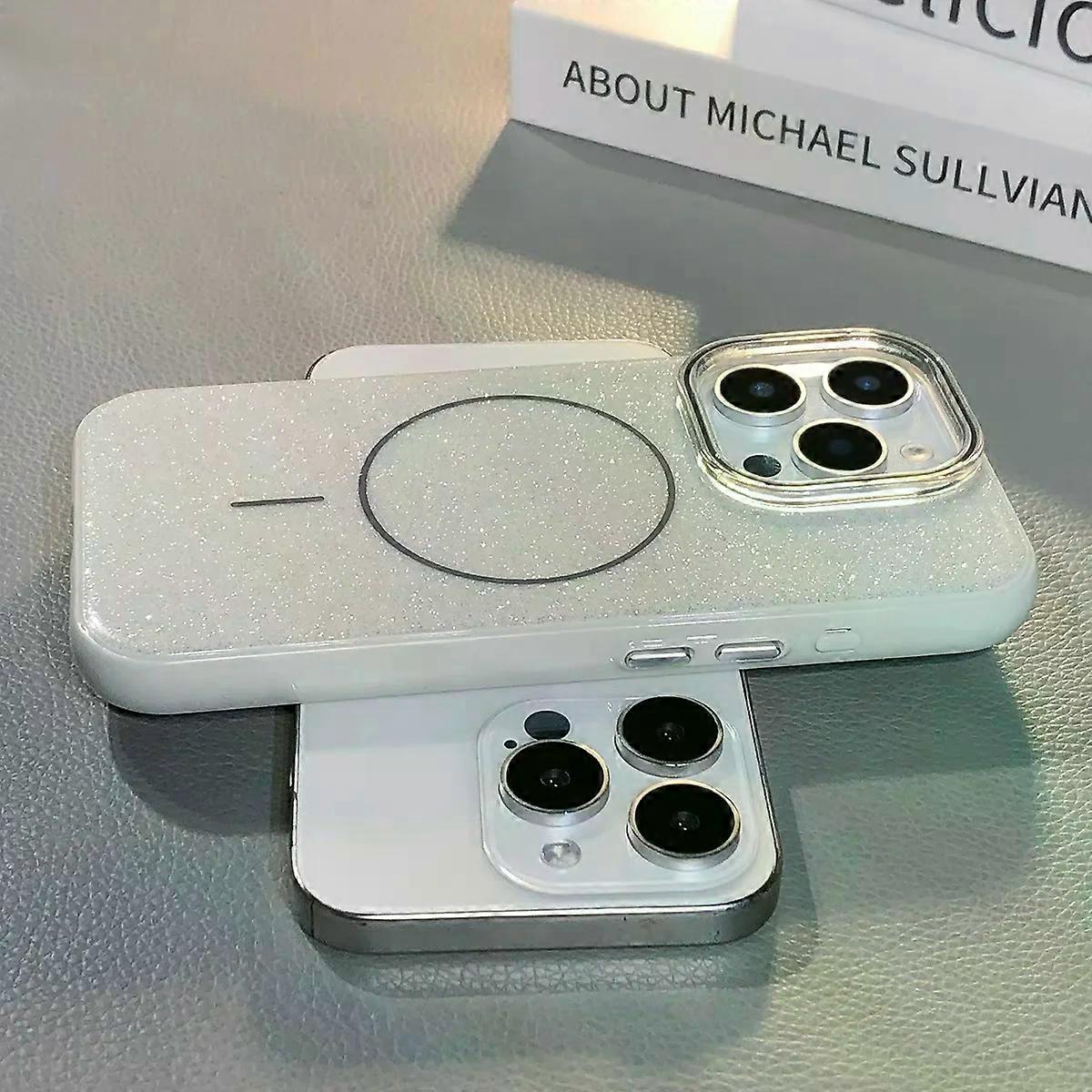 Luxury Glitter Bling For Magsafe Magnetic Case For iPhone 16 13 15 14 Pro Max Wireless Charge Soft Silicone Shockproof Cover
