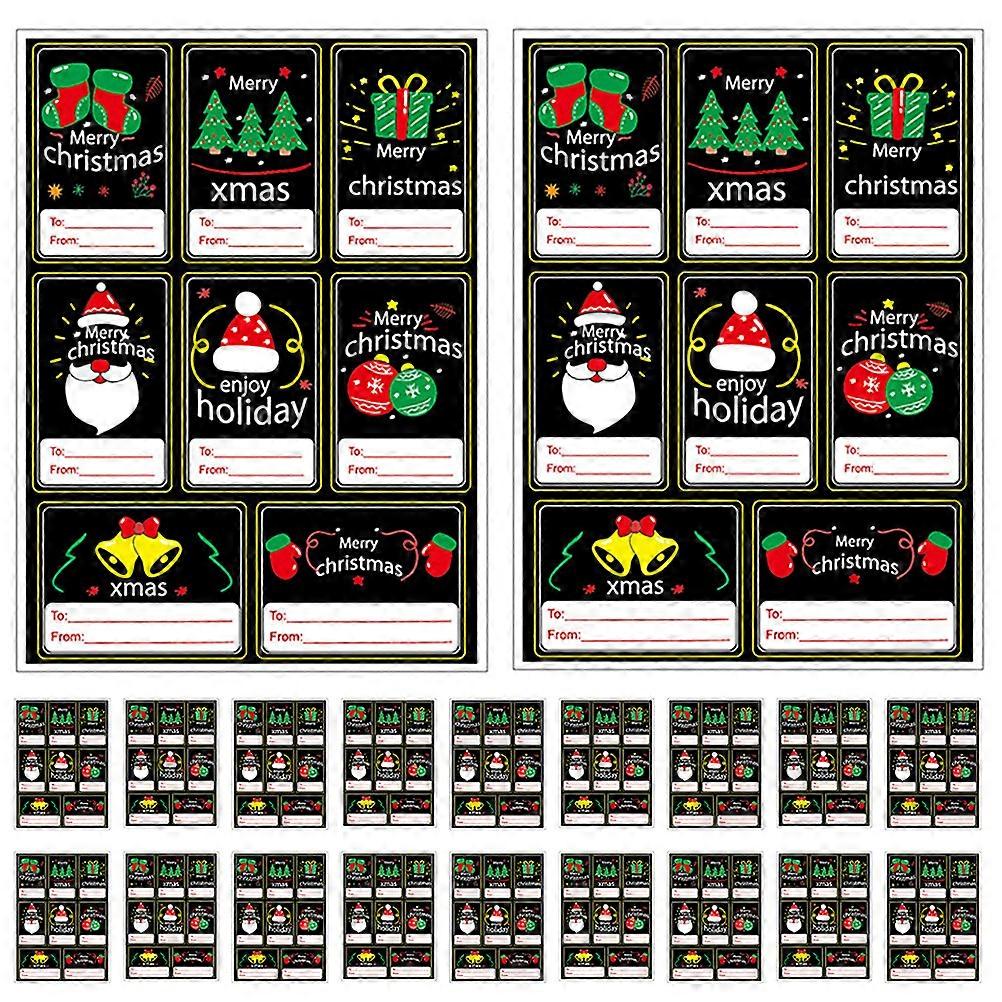 Festive Touch Christmas Labels Stickers Ideal For Gift Decoration Available In Rectangular Shape 100 Pcs