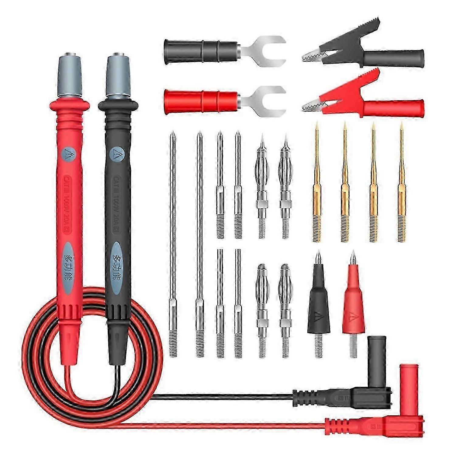22-in-1 Multimeter Test Lead Set Professional Silicone Insulated Test Probes With Alligator Clips Ba