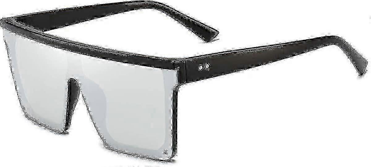 Oversized Square Sunglasses For Men Women - Fashion Flat Top, Big Black Frames Shades