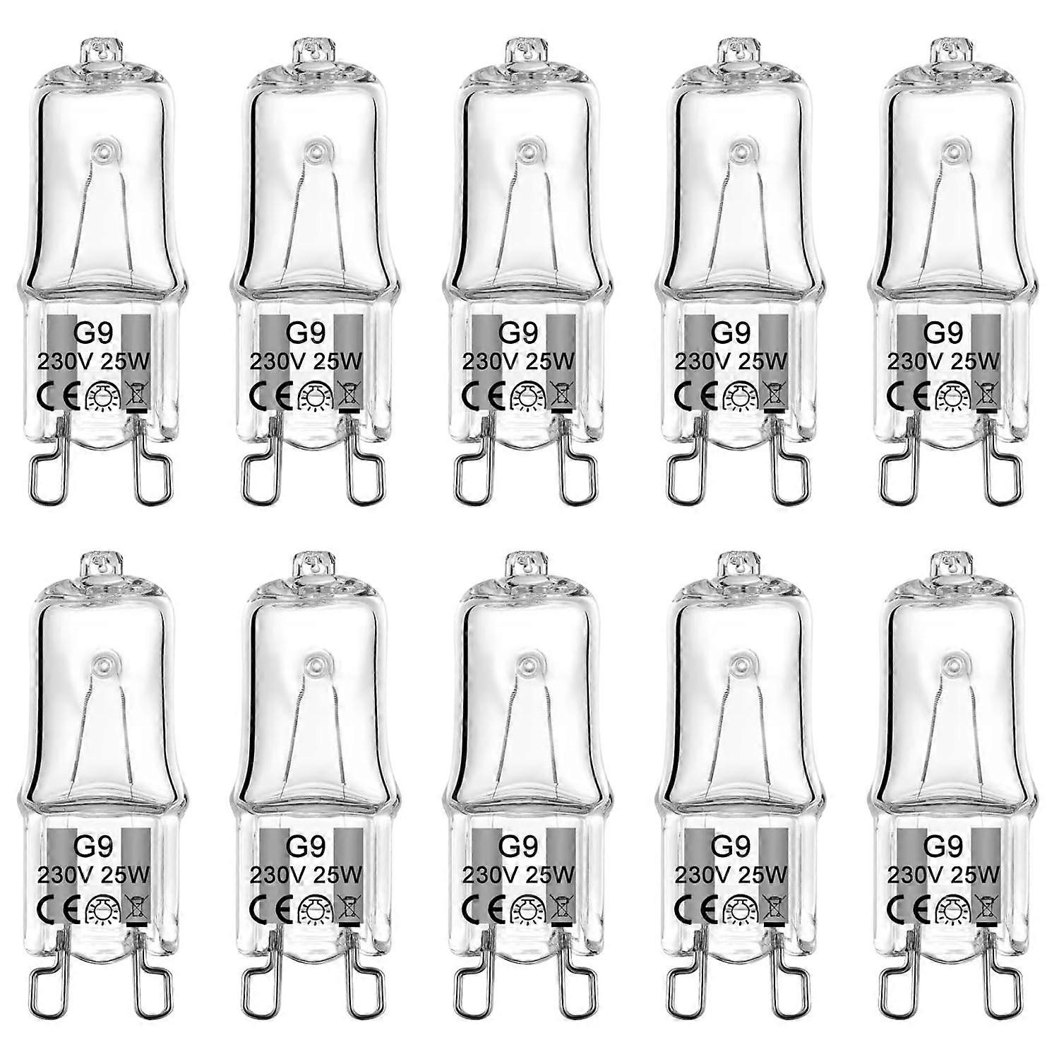 G9 Halogen Light Bulbs 25W Dimmable Capsule Bulbs, Warm White 2800K, NonFlicker, 10 Pack