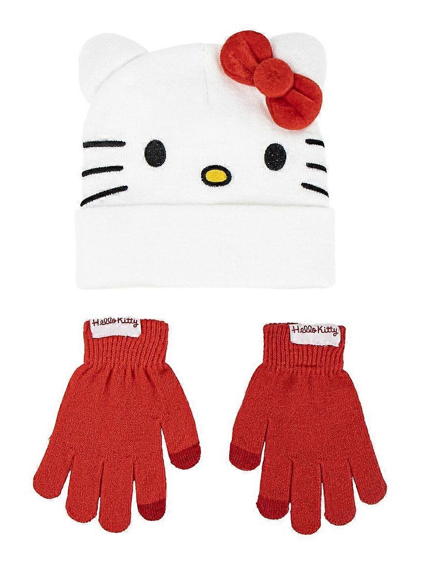 Hello Kitty Hat Gloves Set Childrens red