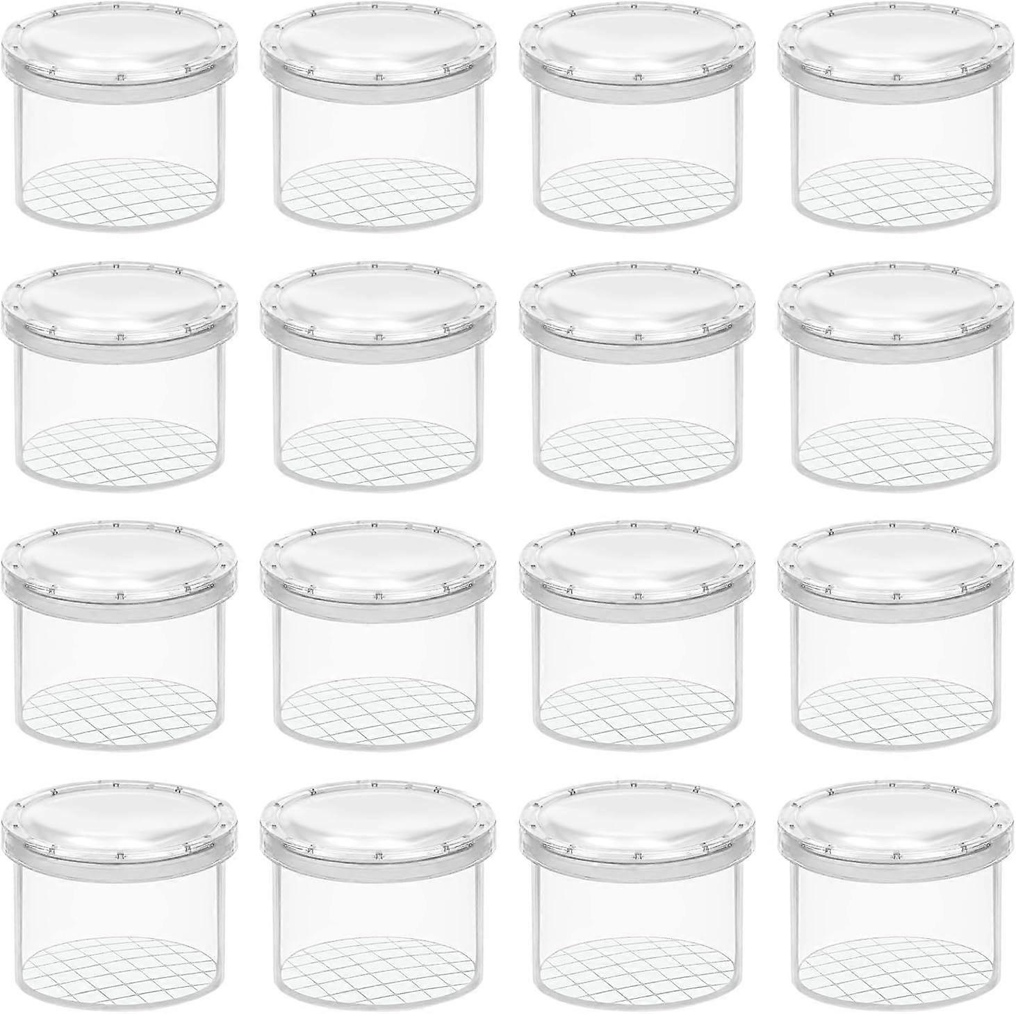SYEYCW 16 Pcs Magnifying Bug Container Clear Insect Viewer Observation Insect Box Bug Cage for Children Portable Bug Collecting Kit for Science Learni