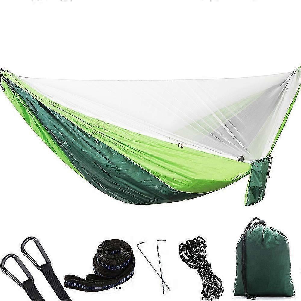 Single and Double Size Nylon Fabric Portable Travel Outdoor Camping Hanging Sleeping Hammock with Mosquito Net