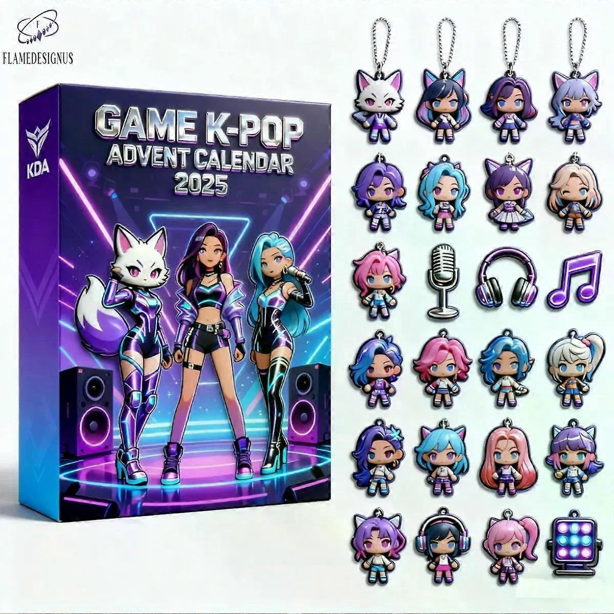 2025 KPop Demon Hunters Advent Calendar, Style 24 Days Xmas Blind Box, Anime Christmas Tree Ornaments for Fans