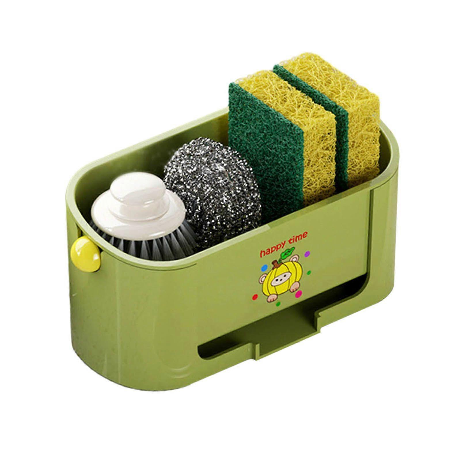 Jikaixiang Sponge Holder Drain Storage Rack Large Capacity Rust-Resistant Multi-Functional Kitchen Organizer Sink Caddy
