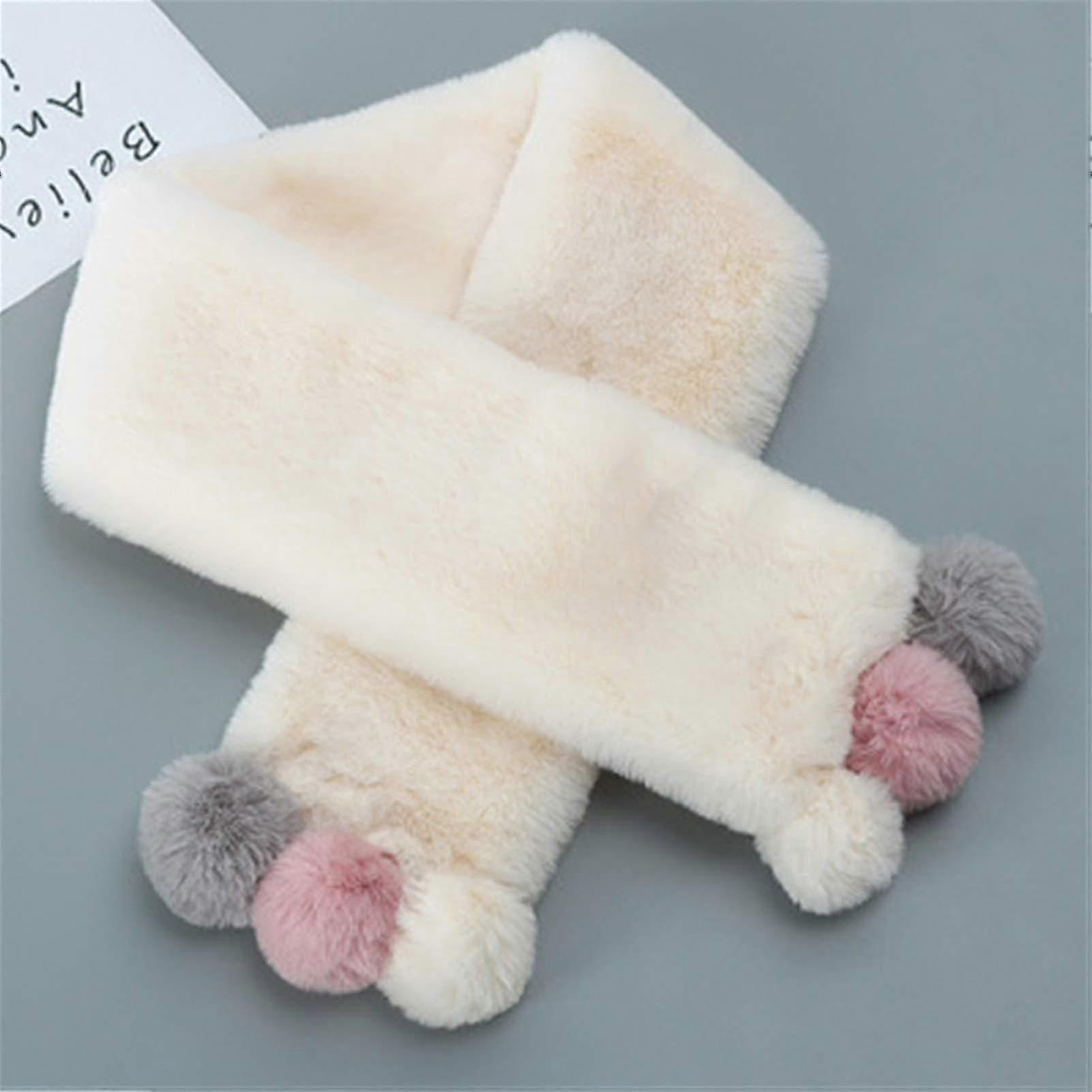 Eșarfe de iarnă drăguț copii eșarfă Boy Girls eșarfe imitație iepure blană guler eșarfă cu Pompom