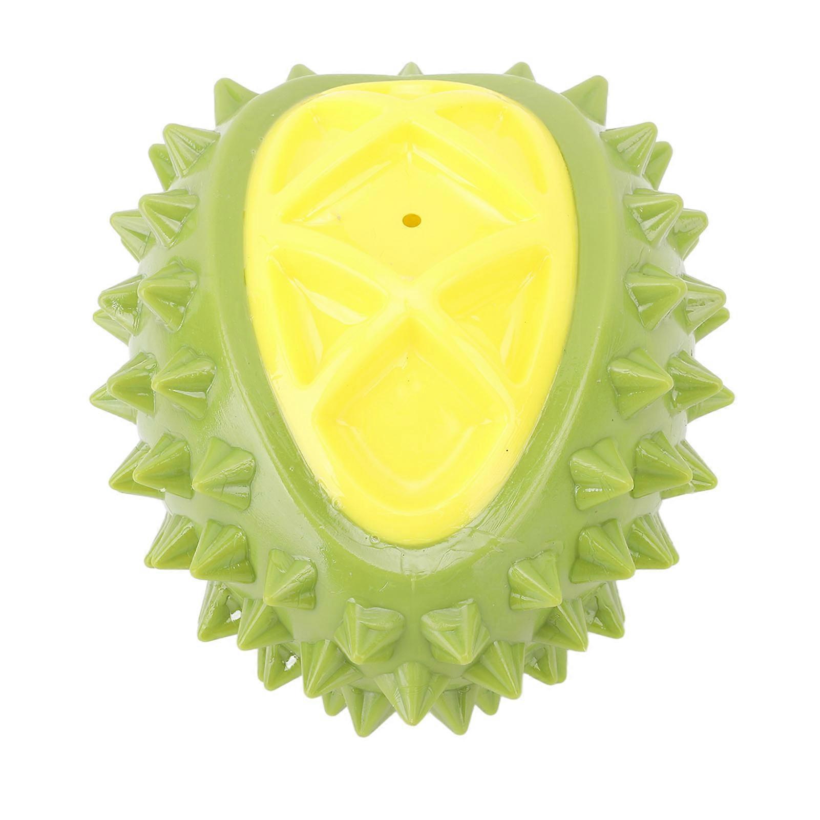 Durian Shaped Dog Toy Ball TPR Interactive Multi Functional Reduce Anxiety Sound Durian Dog Teething Ball Green 