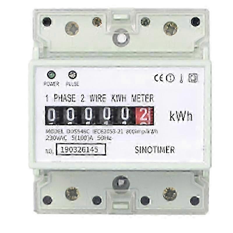 2025 Electric Single Phase Two Wire AC 220V 100A Energy Meter KWh Counter Consumption Analog Electricity