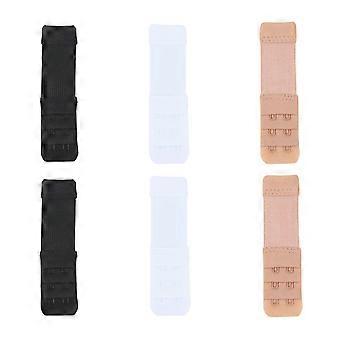 Extensores de tirantes de sujetador para mujer, 6 unidades, ajustables, 3 filas, 2 ganchos, cómodos, accesorios para sujetador, hebilla de extensión de tirantes de ropa interior, 2 negros, 2 pieles, 2 ap