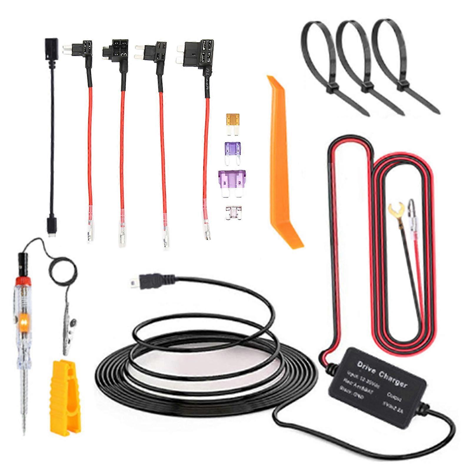 Hardwire power kit for mirror dash cam with voltage protection