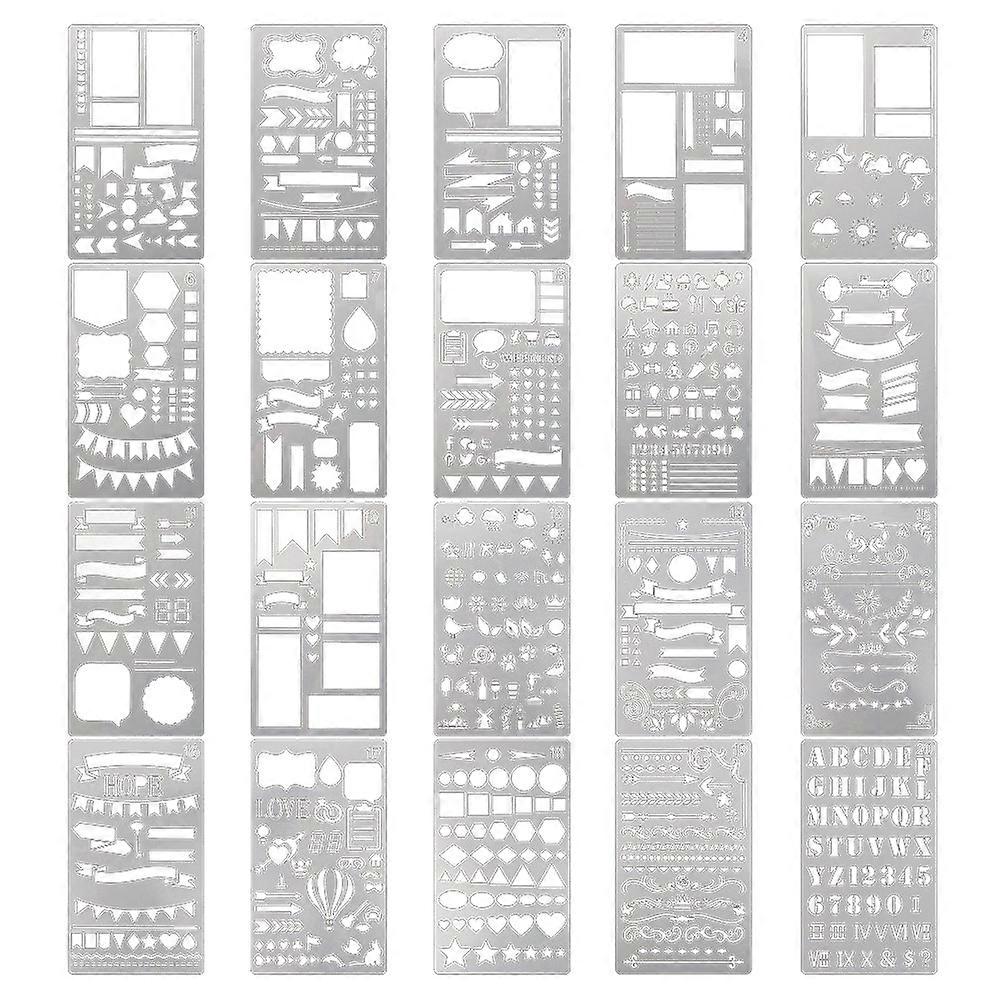 Junk Journaling Stencil Set Template Geometry Shape Planner Stencil Scrapbooking Stencils for Painti