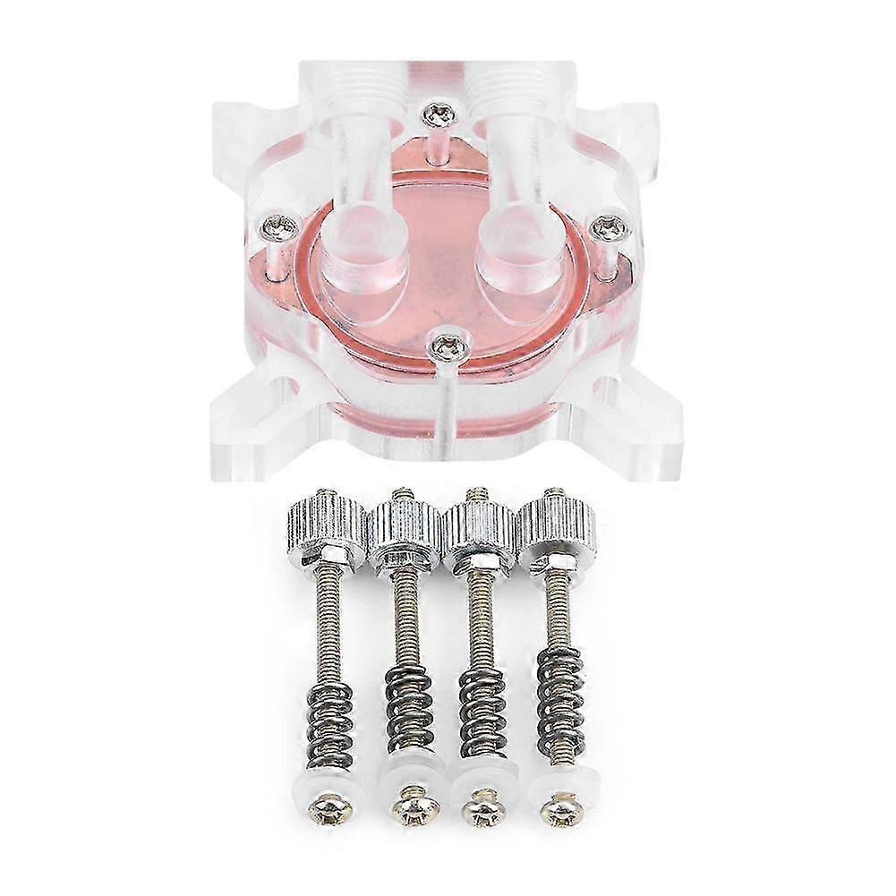 Computer GPU Water Cooler Cooling Block Waterblock Red Copper Base POM Cover